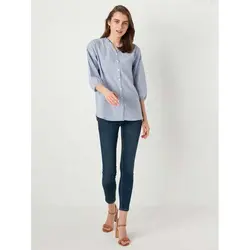 خرید شومیز آستین سه ربع زنانه ال سی وایکیکی کد 83121 | بانی استایل