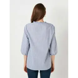 خرید شومیز آستین سه ربع زنانه ال سی وایکیکی کد 83121 | بانی استایل