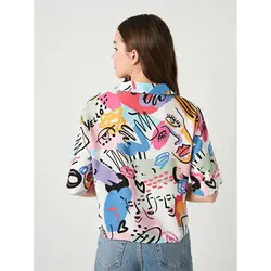 خرید شومیز آستین کوتاه زنانه ال سی وایکیکی کد 83109 | بانی استایل