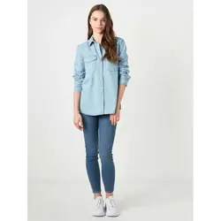 خرید شومیز جین زنانه ال سی وایکیکی کد 83059 | فروشگاه اینترنتی بانی استایل