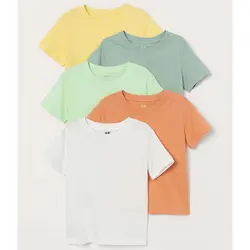 خرید تی شرت پسرانه بسته 5 عددی اچ اند ام کد 72396 | بانی استایل