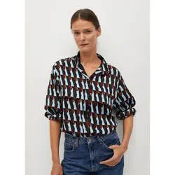 خرید شومیز طرح دار زنانه منگو کد 67813 | فروشگاه اینترنتی بانی استایل