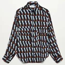 خرید شومیز طرح دار زنانه منگو کد 67813 | فروشگاه اینترنتی بانی استایل