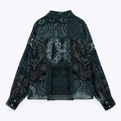 خرید شومیز طرح دار زنانه زارا کد 70180 | فروشگاه اینترنتی بانی استایل