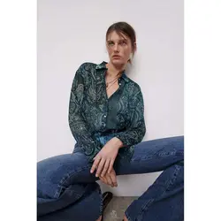 خرید شومیز طرح دار زنانه زارا کد 70180 | فروشگاه اینترنتی بانی استایل