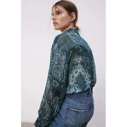 خرید شومیز طرح دار زنانه زارا کد 70180 | فروشگاه اینترنتی بانی استایل