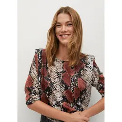 خرید بلوز طرح دار زنانه منگو کد 67628 | فروشگاه اینترنتی بانی استایل