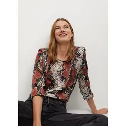 خرید بلوز طرح دار زنانه منگو کد 67628 | فروشگاه اینترنتی بانی استایل