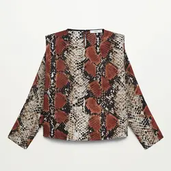 خرید بلوز طرح دار زنانه منگو کد 67628 | فروشگاه اینترنتی بانی استایل