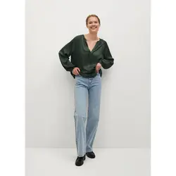 خرید بلوز ساتن زنانه منگو کد 67464 | فروشگاه اینترنتی بانی استایل