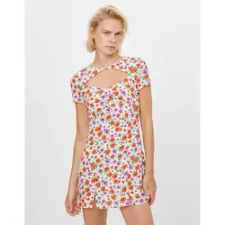 خرید پیراهن کوتاه گلدار زنانه برشکا کد 66325 | فروشگاه اینترنتی بانی استایل