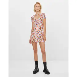 خرید پیراهن کوتاه گلدار زنانه برشکا کد 66325 | فروشگاه اینترنتی بانی استایل