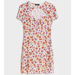 خرید پیراهن کوتاه گلدار زنانه برشکا کد 66325 | فروشگاه اینترنتی بانی استایل