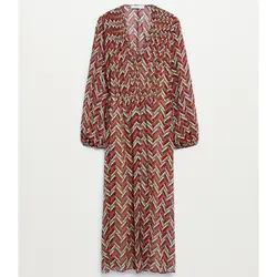 خرید پیراهن طرح دار زنانه منگو کد 68251 | فروشگاه اینترنتی بانی استایل