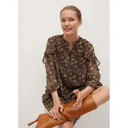 خرید پیراهن کوتاه گلدار زنانه منگو کد 68204 | فروشگاه اینترنتی بانی استایل