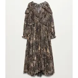 خرید پیراهن پلیسه دار زنانه منگو کد 68129 | فروشگاه اینترنتی بانی استایل