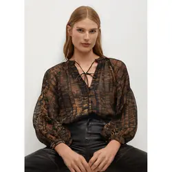 خرید بلوز طرح دار زنانه منگو کد 67234 | فروشگاه اینترنتی بانی استایل