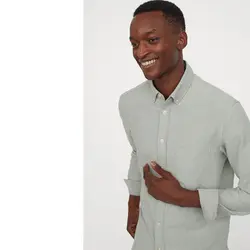 خرید پیراهن آکسفورد مردانه اچ اند ام کد 61083 | فروشگاه اینترنتی بانی استایل