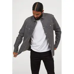 خرید پیراهن جین آستین بلند مردانه اچ اند ام کد 61244 | بانی استایل