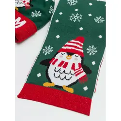 ست کلاه و شال گردن طرح کریسمس دخترانه ال سی وایکیکی کد 55225