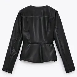 خرید کاپشن چرم زنانه زارا کد 47802 | فروشگاه اینترنتی بانی استایل