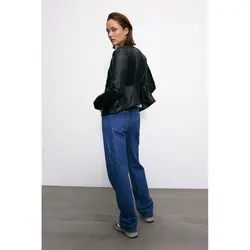 خرید کاپشن چرم زنانه زارا کد 47802 | فروشگاه اینترنتی بانی استایل