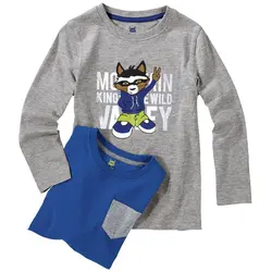 خرید تیشرت آستین بلند پسرانه بسته 2 عددی لوپیلو کد 37577 | بانی استایل