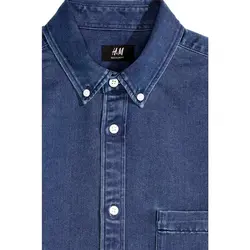 خرید پیراهن جین آستین بلند مردانه اچ اند ام کد 36609 | فروشگاه اینترنتی بانی استایل