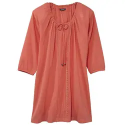 خرید تونیک نخی آستین سه ربع زنانه اسمارا کد 29934 | فروشگاه اینترنتی بانی استایل