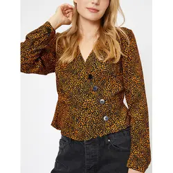 خرید شومیز یقه هفت طرح دار زنانه کوتون کد 12290 | فروشگاه اینترنتی بانی استایل