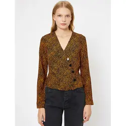 خرید شومیز یقه هفت طرح دار زنانه کوتون کد 12290 | فروشگاه اینترنتی بانی استایل