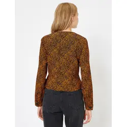 خرید شومیز یقه هفت طرح دار زنانه کوتون کد 12290 | فروشگاه اینترنتی بانی استایل