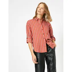 خرید شومیز راه راه زنانه کوتون کد 12256 | فروشگاه اینترنتی بانی استایل