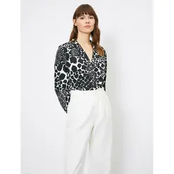 خرید شومیز یقه هفت طرح دار زنانه کوتون کد 12213 | فروشگاه اینترنتی بانی استایل