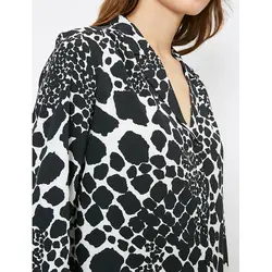 خرید شومیز یقه هفت طرح دار زنانه کوتون کد 12213 | فروشگاه اینترنتی بانی استایل