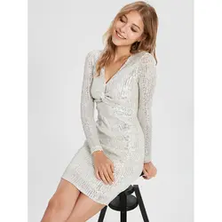 خرید پیراهن ساتن پولکی یقه هفت ال سی وایکیکی کد 10790 | فروشگاه اینترنتی بانی استایل