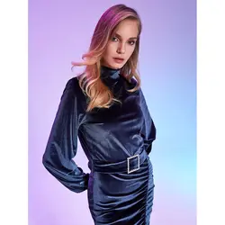 خرید پیراهن مخمل زنانه ال سی وایکیکی کد 10820 | فروشگاه اینترنتی بانی استایل