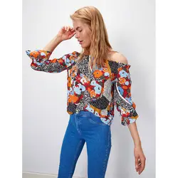 خرید بلوز یقه باز زنانه ال سی وایکیکی کد 10689 | فروشگاه اینترنتی بانی استایل