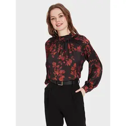 خرید بلوز ساتن طرح دار زنانه ال سی وایکیکی کد 10721 | فروشگاه اینترنتی بانی استایل