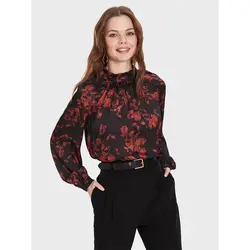 خرید بلوز ساتن طرح دار زنانه ال سی وایکیکی کد 10721 | فروشگاه اینترنتی بانی استایل