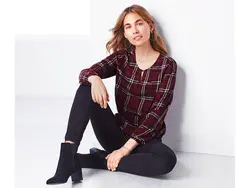 خرید شومیز چهارخانه زنانه - چیبو 8152 اصل | فروشگاه اینترنتی بانی استایل