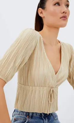 خرید بلوز پلیسه زنانه استرادیواریوس کد 231654 | بانی استایل