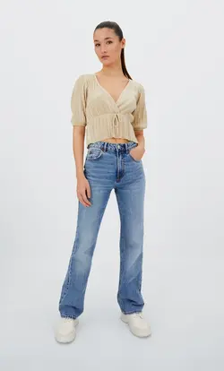 خرید بلوز پلیسه زنانه استرادیواریوس کد 231654 | بانی استایل