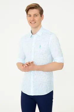 خرید پیراهن طرح دار مردانه یو اس پولو کد 229728 | بانی استایل