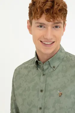 خرید پیراهن طرح دار مردانه یو اس پولو کد 228573 | بانی استایل