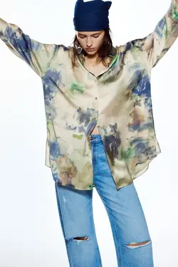 خرید شومیز اورسایز زنانه زارا کد 227829 | بانی استایل