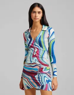 خرید پیراهن طرح دار زنانه برشکا کد 209665 | بانی استایل