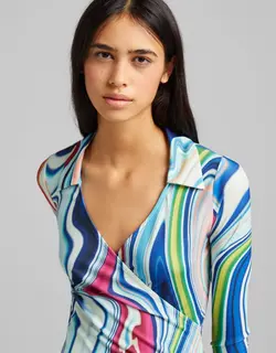 خرید پیراهن طرح دار زنانه برشکا کد 209665 | بانی استایل