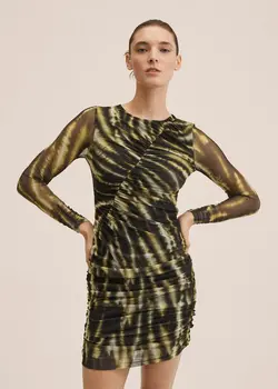 خرید پیراهن طرح دار زنانه منگو کد 207680 | بانی استایل