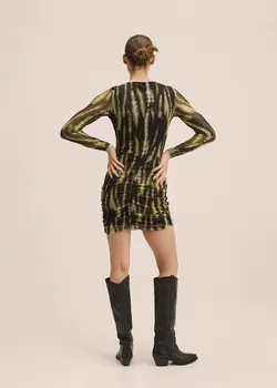 خرید پیراهن طرح دار زنانه منگو کد 207680 | بانی استایل